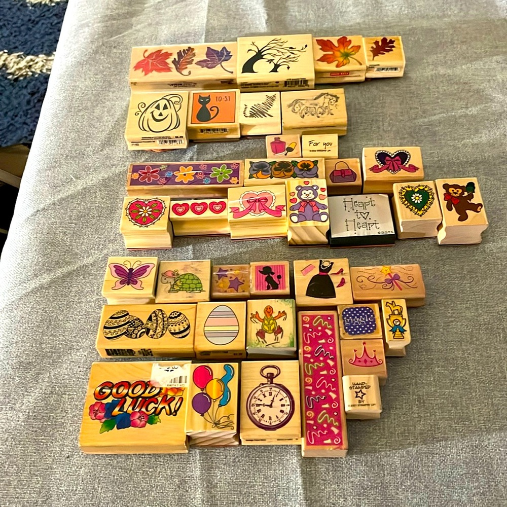 38 various stamps for teaching or scrapbooking